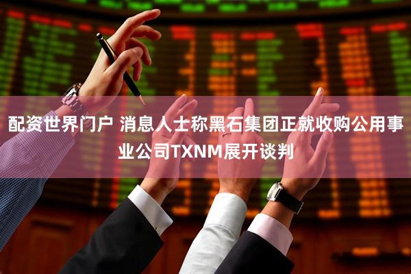 配资世界门户 消息人士称黑石集团正就收购公用事业公司TXNM展开谈判
