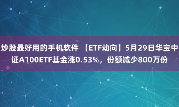 炒股最好用的手机软件 【ETF动向】5月29日华宝中证A100ETF基金涨0.53%，份额减少800万份